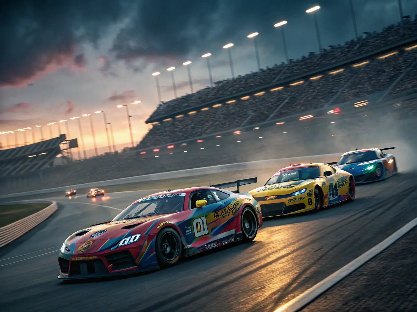 A dynamic image of a motorsport event organized by ECURIE DES VOLCANS, featuring participants of diverse backgrounds and skill levels, emphasizing inclusivity and teamwork.